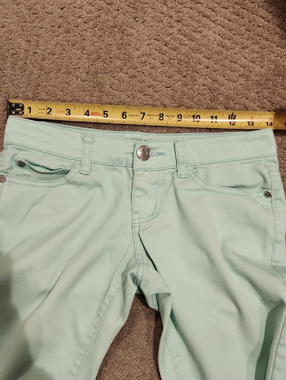 Celebrity Pink Pastel Mint Skinny Jeans for Women Sz 0 / 30 - Picture 4 of 11